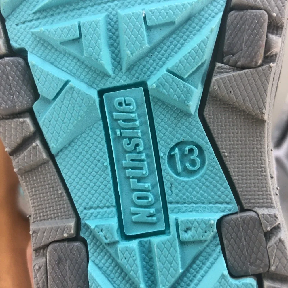 Northside Girls Size 13 Water Shoes Sandals Gray Purple Teal Sport Outdoor
